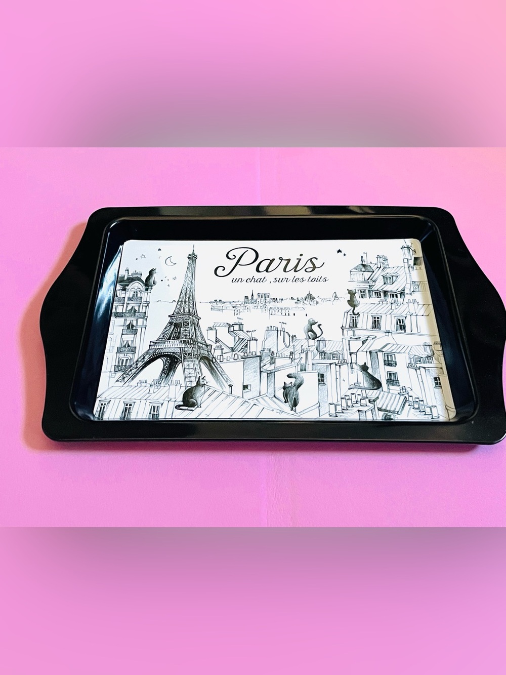 NEW Aris Paris Eiffel Tower Black and White Decorative Tray